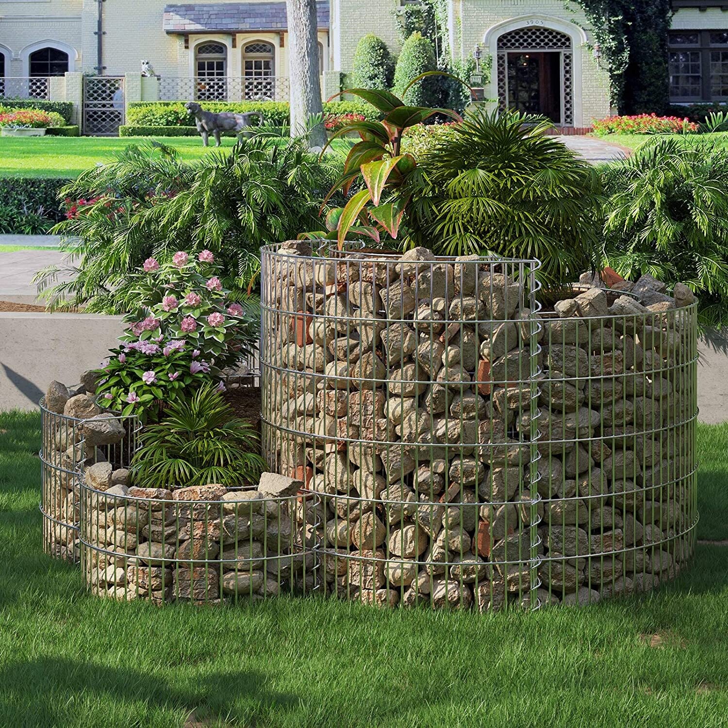 Round ornamental gabions wire fence, made of galvanized steel