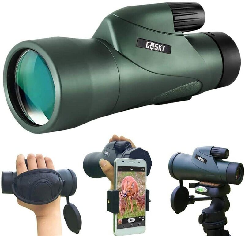 High Definition Monocular Telescope with Fast Smartphone Compatibility for Clear Viewing and Easy Smartphone Photography