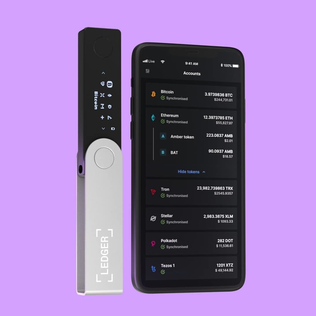Cryptocurrency Hardware Wallet with Bluetooth, Secure Cold Storage for Bitcoin and Altcoins