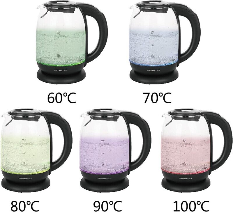 Glass Kettle with Temperature Selection, Electric Hot Water Heater for Brewing Tea and Coffee