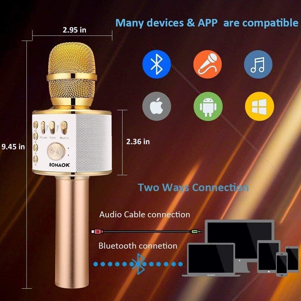Portable 3-in-1 Children’s Karaoke Bluetooth Microphone