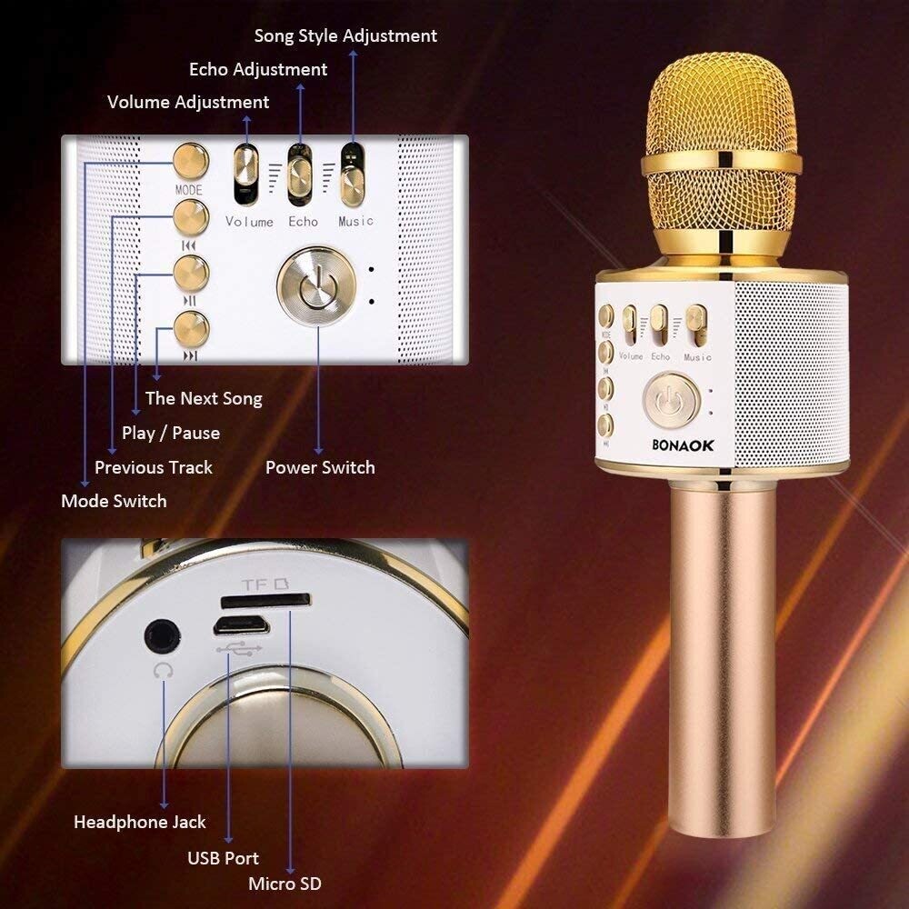 Portable 3-in-1 Children’s Karaoke Bluetooth Microphone