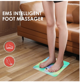 Colourful Foot Mat EMS Foot Massager, Electric Stimulating Foot Pad for Relaxation and Pain Relief, Portable Home Therapy Massager