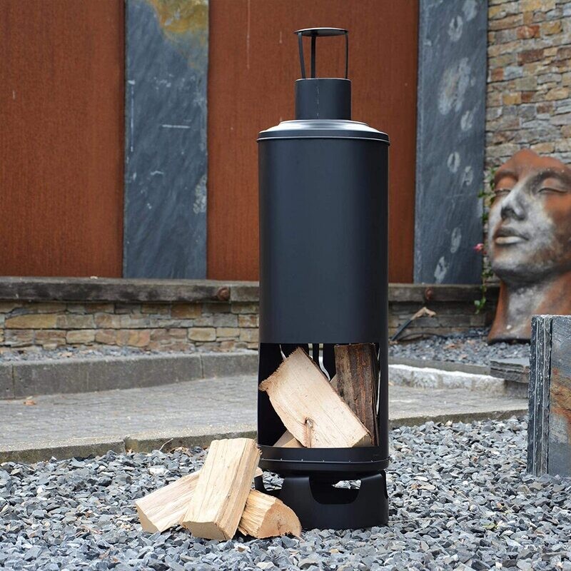 Garden Fireplace with Gas Bottle for Outdoor Patio Heating and Ambiance