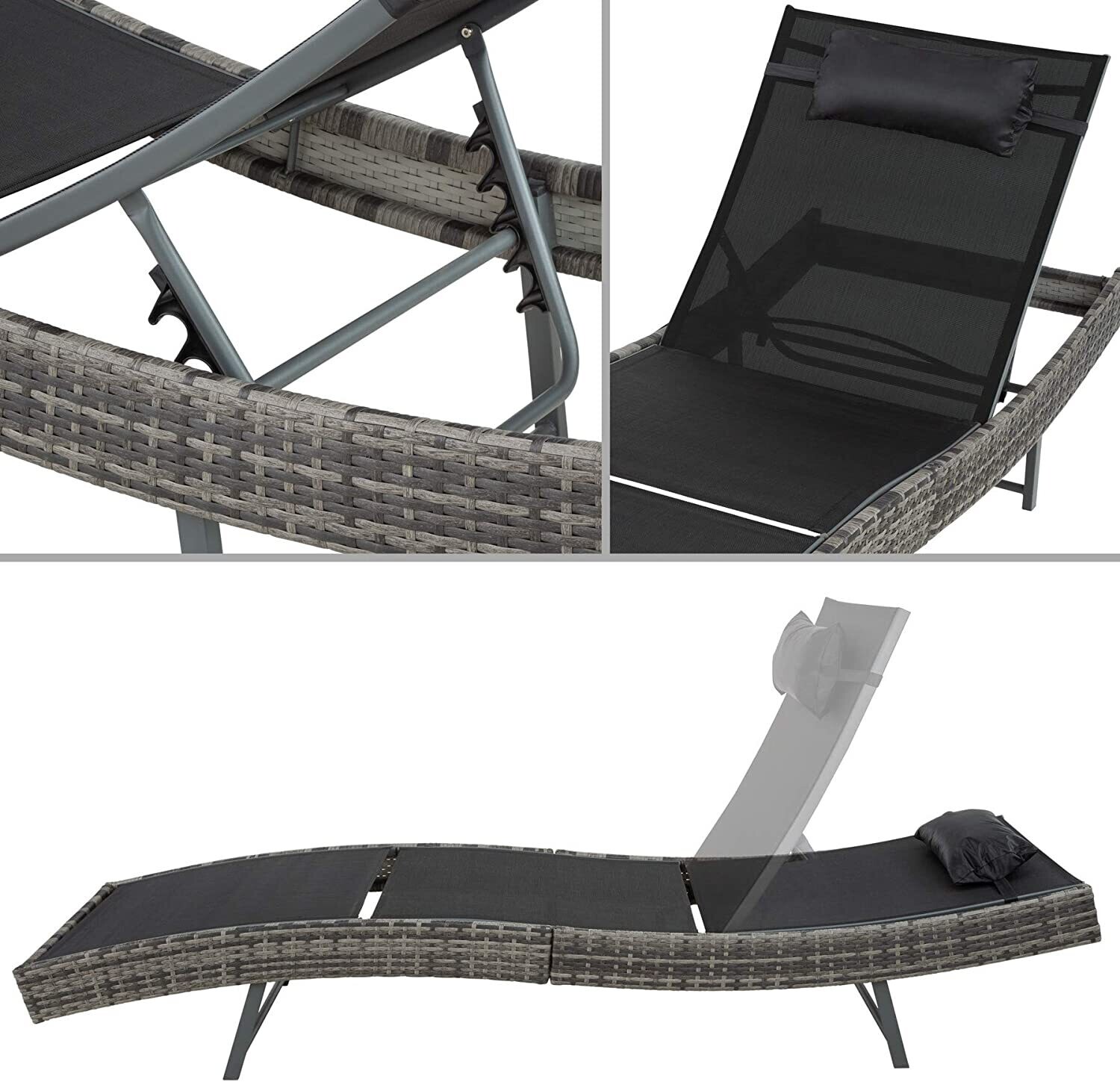 Polyrattan Sun Lounger Garden