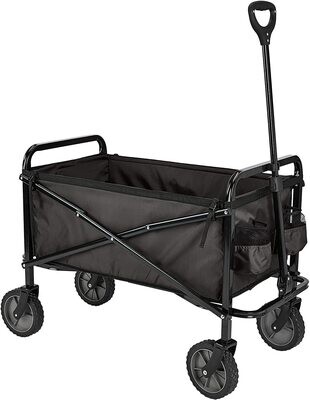 Outdoor Garden Cart with Cover Black