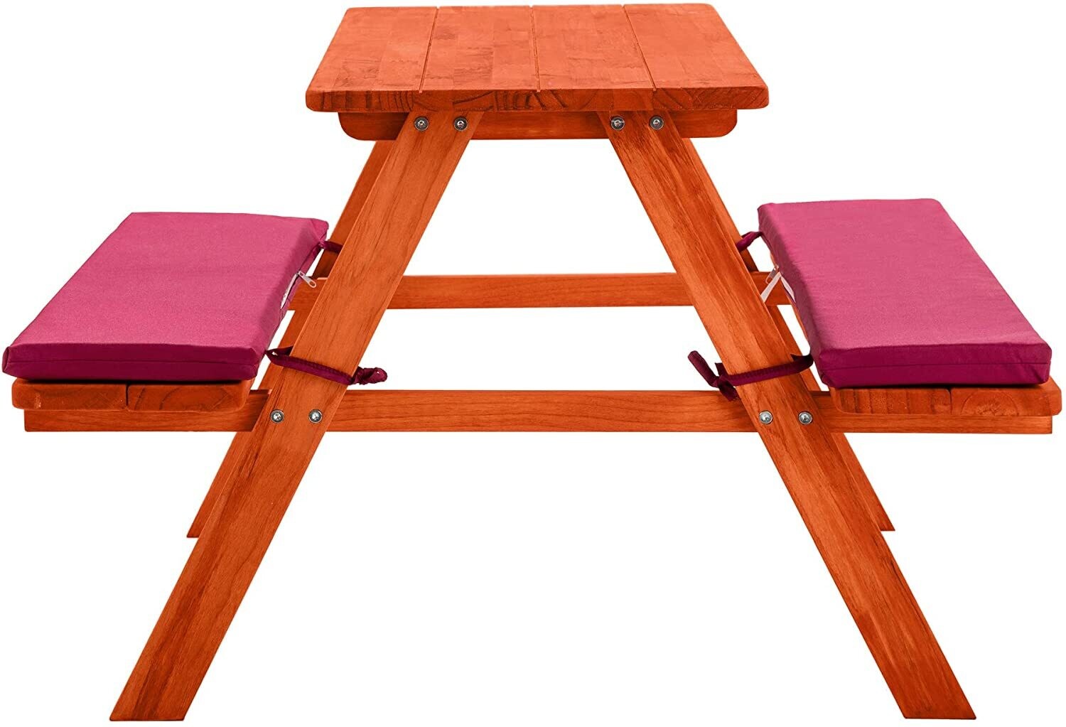 Children&#39;s Picnic Bench with Padded Cushion, Outdoor Wooden Kids Bench, Comfortable Seating for Garden, Patio, or Play Area