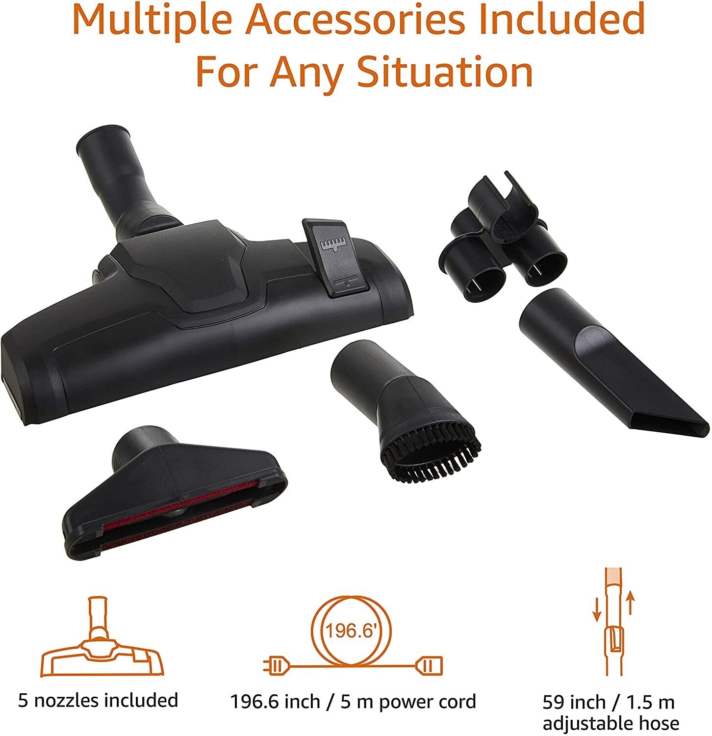 Cylinder Bagless Vacuum Cleaner, Powerful Suction, Multi-Surface Cleaning with HEPA Filter