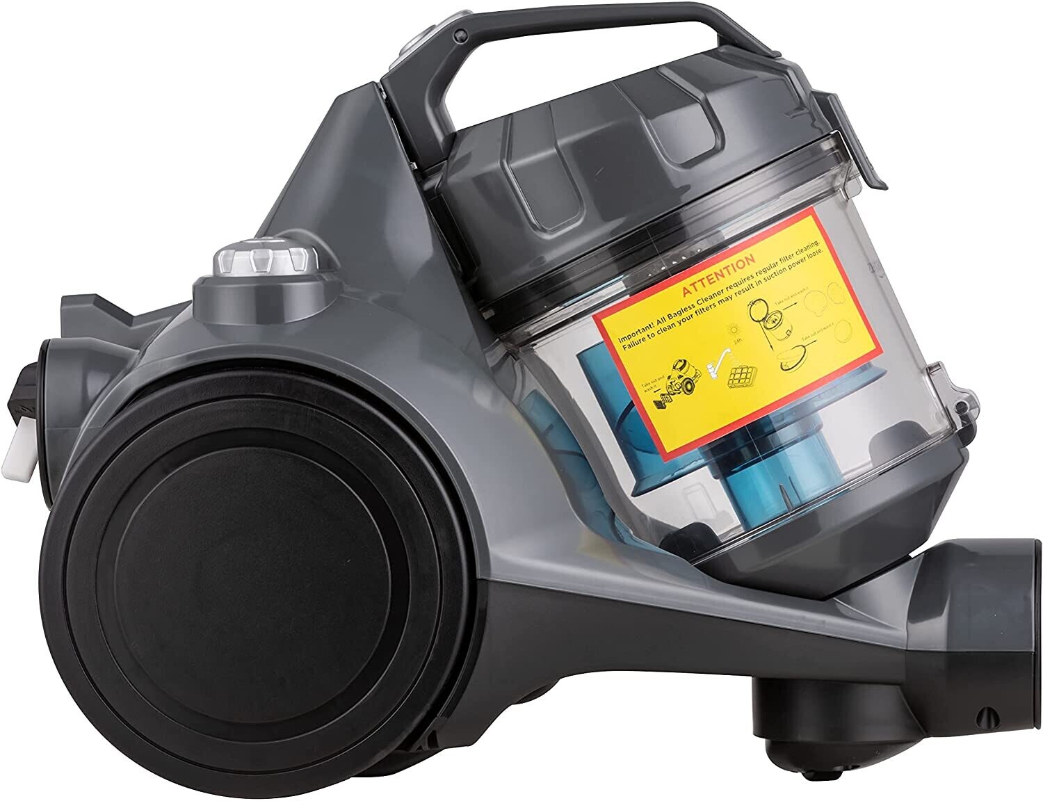 Cylinder Bagless Vacuum Cleaner, Powerful Suction, Multi-Surface Cleaning with HEPA Filter