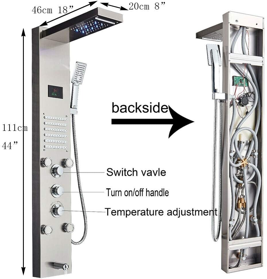 Shower Panel Column Tower Stainless Steel