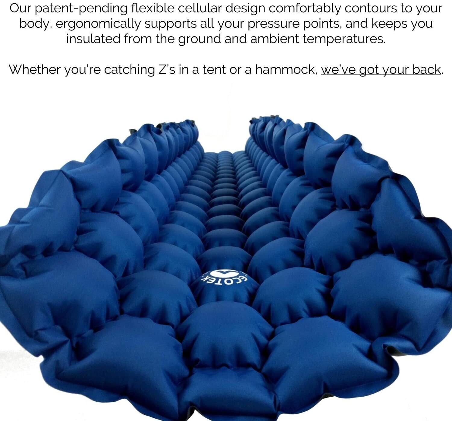 Hybern8 Ultralight Inflatable Sleeping Pad for Backpacking, Camping, and Travel Comfort