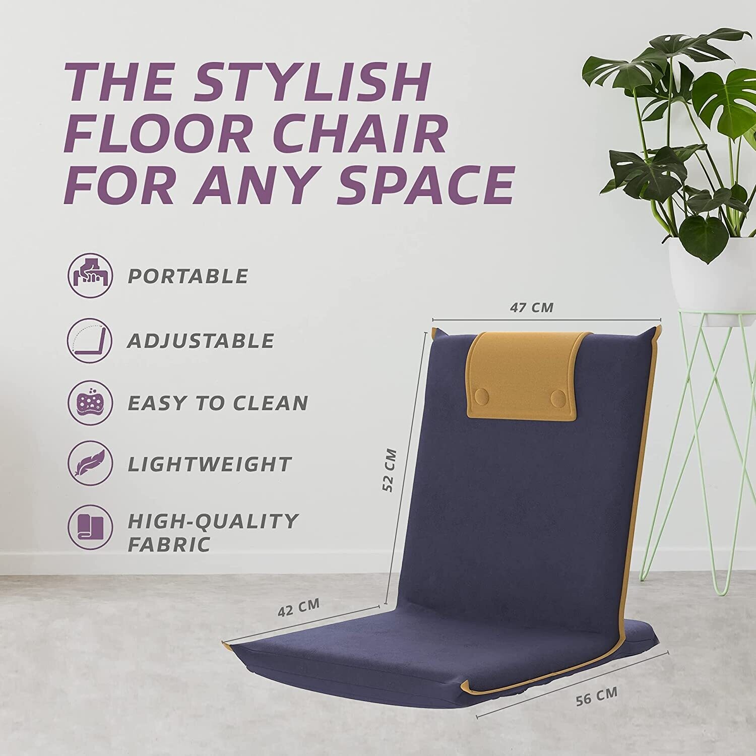 EASY II Padded Floor Chair with Adjustable Backrest, Comfortable Seating for Relaxation and Support