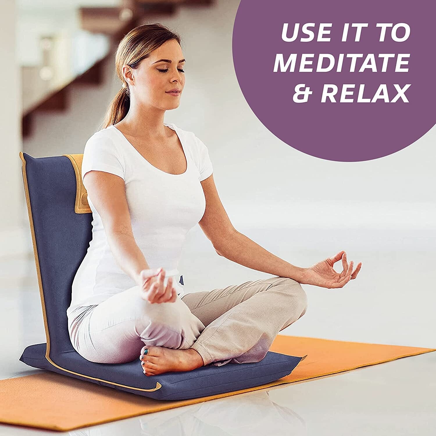 EASY II Padded Floor Chair with Adjustable Backrest, Comfortable Seating for Relaxation and Support