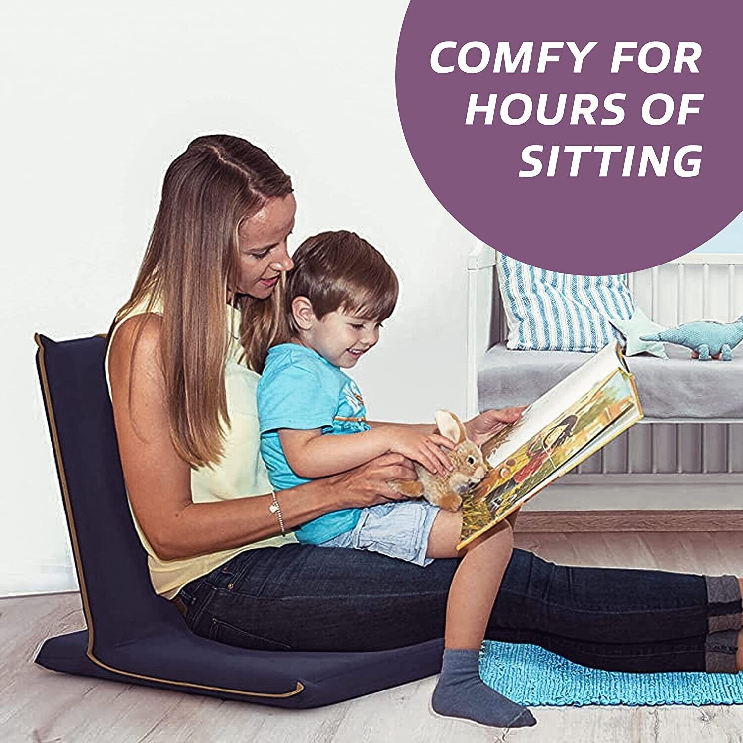 EASY II Padded Floor Chair with Adjustable Backrest, Comfortable Seating for Relaxation and Support