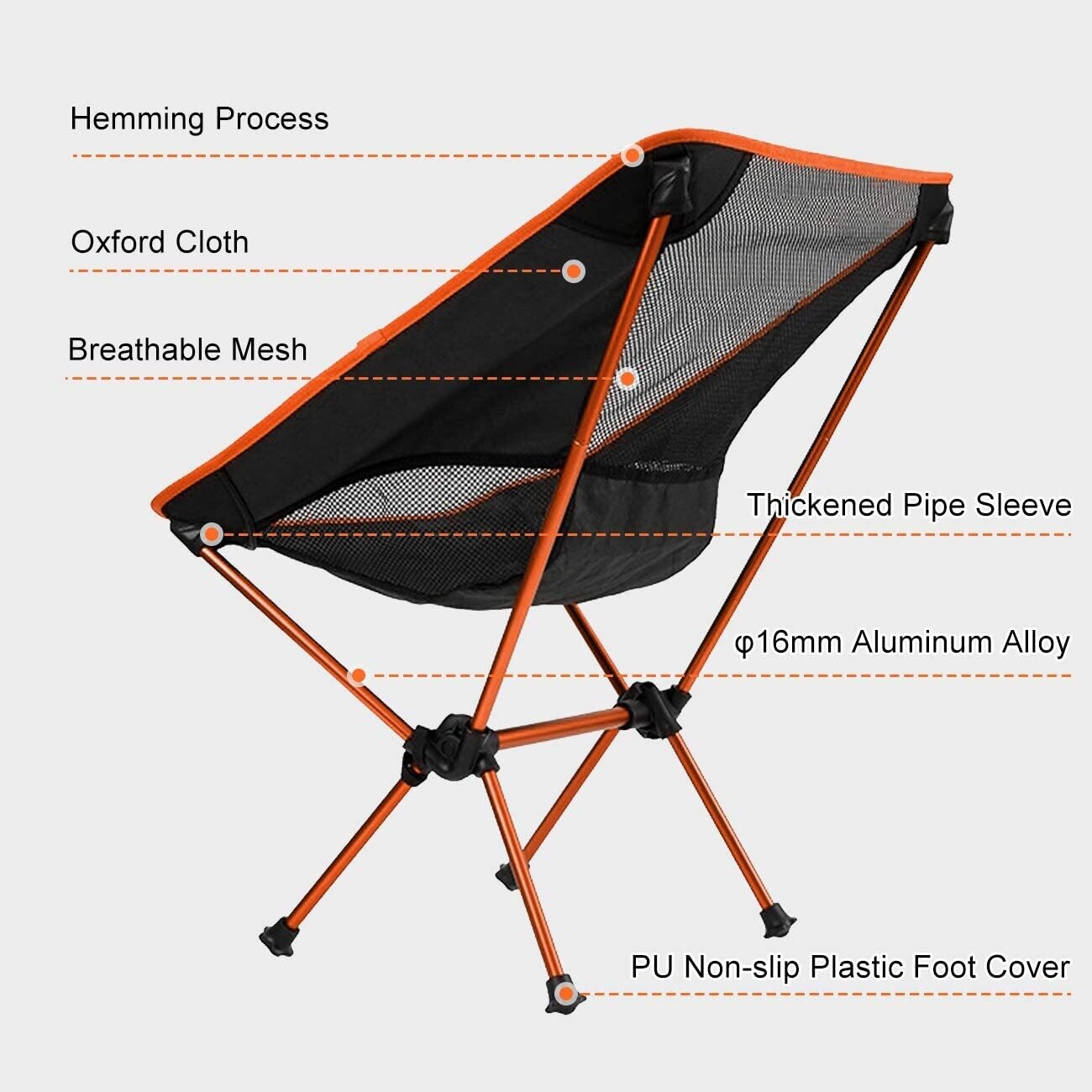 Collapsible Lightweight Portable Chairs, Foldable Outdoor Camping Chairs with Comfortable Seating for Travel, Beach, and Patio Use