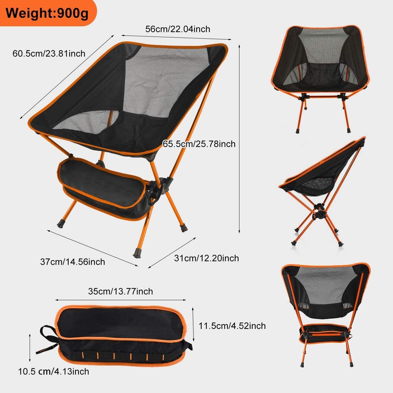 Collapsible Lightweight Portable Chairs, Foldable Outdoor Camping Chairs with Comfortable Seating for Travel, Beach, and Patio Use
