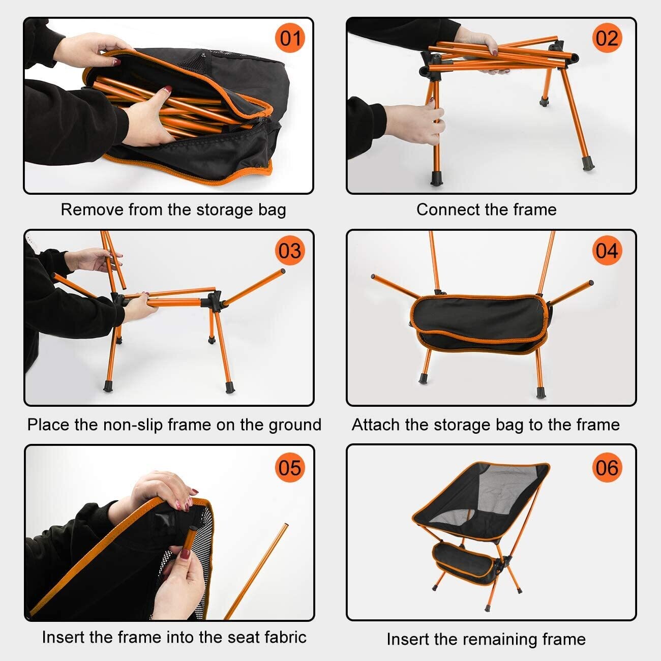 Collapsible Lightweight Portable Chairs, Foldable Outdoor Camping Chairs with Comfortable Seating for Travel, Beach, and Patio Use