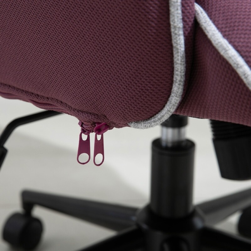 Tufted Desk Chair w/ Arm Rest on Wheels Purple