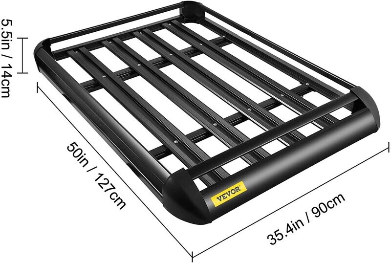 Black Aluminium Roof Rack Basket