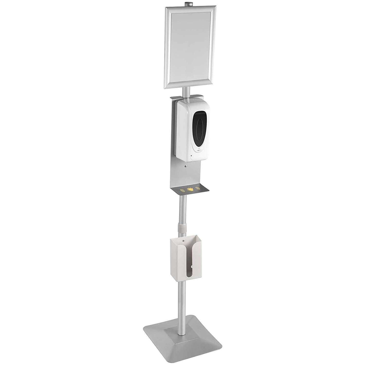 Disinfectant Stand with Sign and Dispenser – Touchless Hand Sanitizer Station for Public Spaces and Businesses