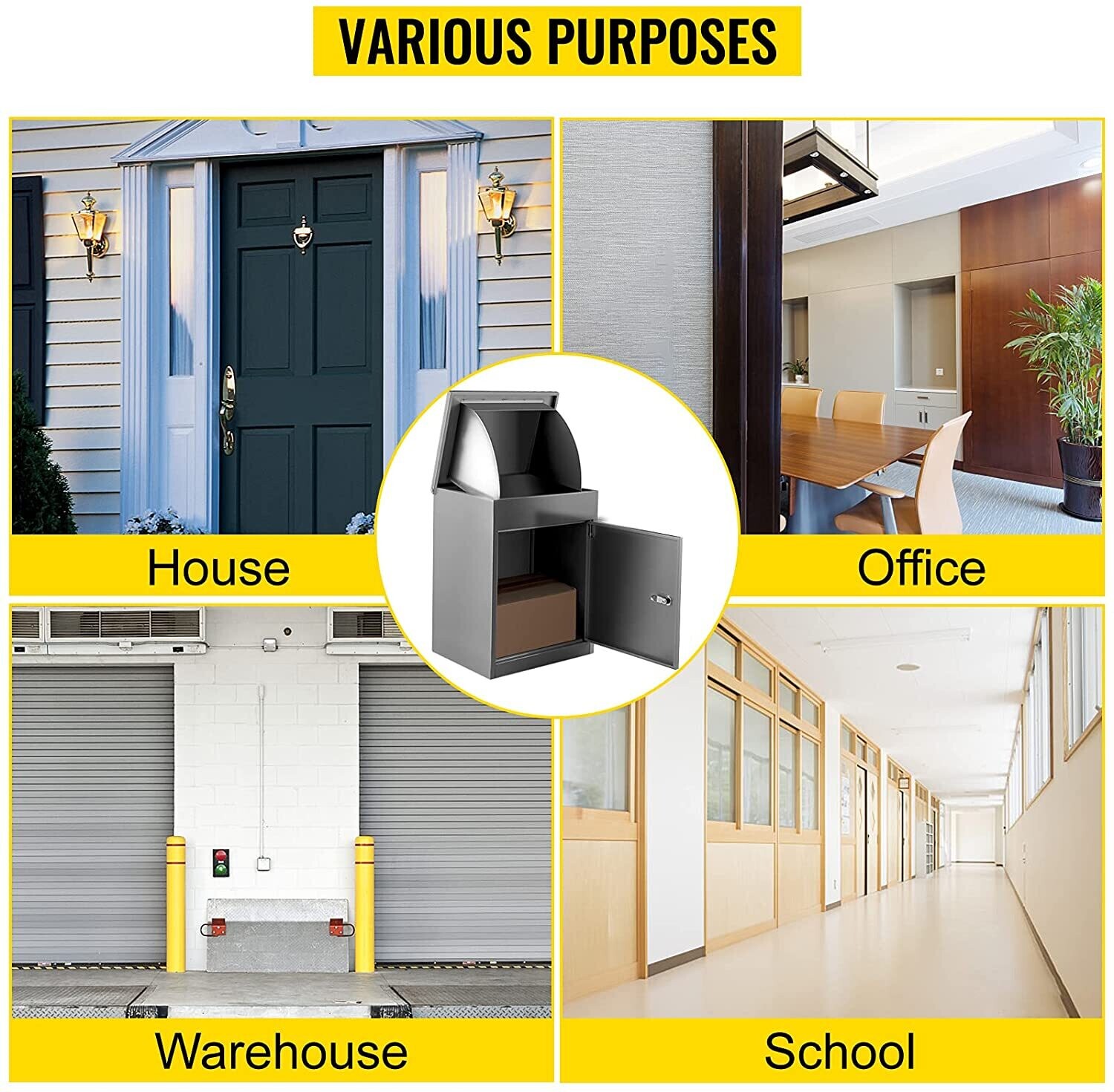 Galvanized Steel Parcel Box for Secure Mail Storage, Weatherproof and Durable Design