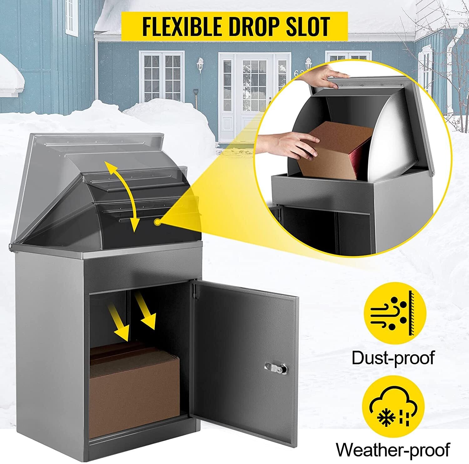 Galvanized Steel Parcel Box for Secure Mail Storage, Weatherproof and Durable Design
