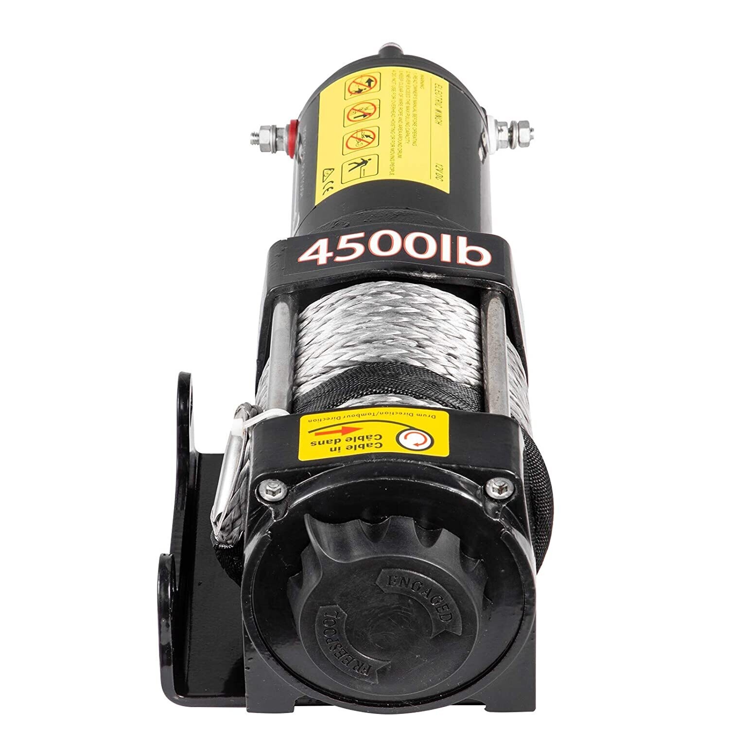 Electric Cable Winch, 12V, made of durable stainless steel, designed for heavy-duty lifting and pulling applications, offering strong performance for vehicles, boats, and other equipment.