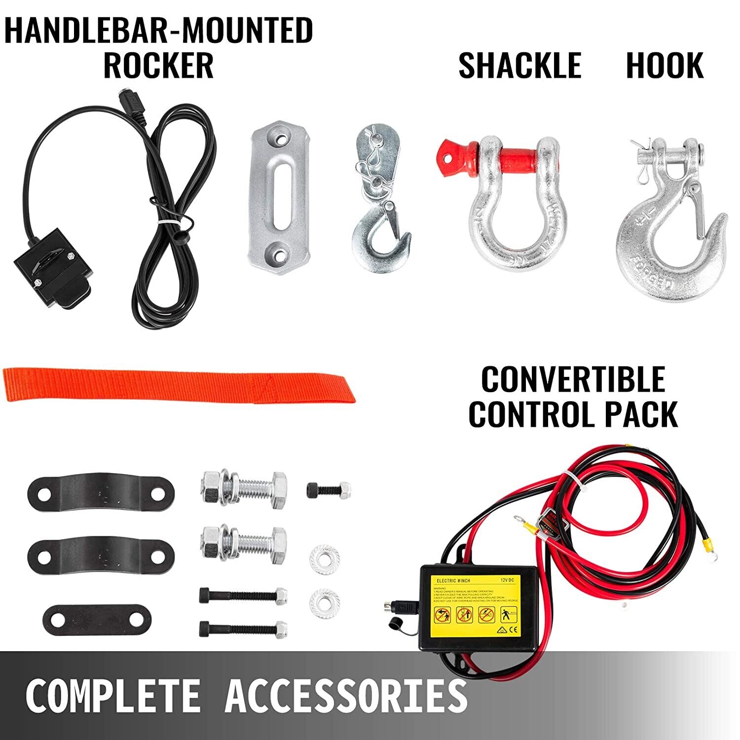 Electric Cable Winch, 12V, made of durable stainless steel, designed for heavy-duty lifting and pulling applications, offering strong performance for vehicles, boats, and other equipment.