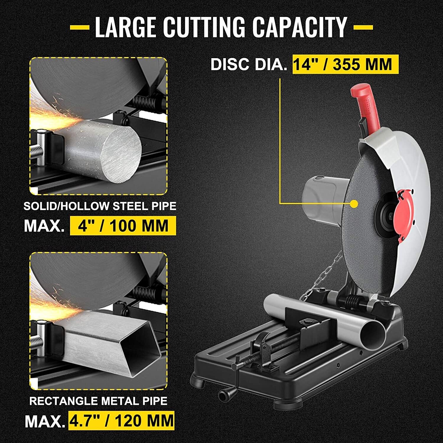 Metal Cutting Machine Powerful 2200W Motor