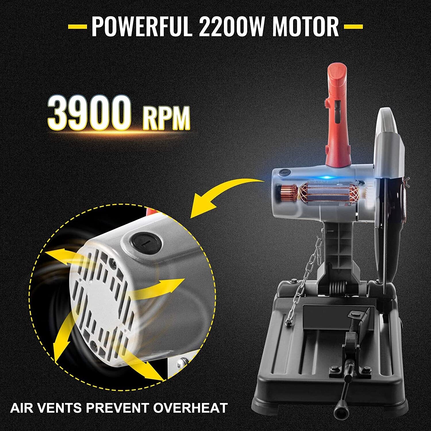 Metal Cutting Machine Powerful 2200W Motor