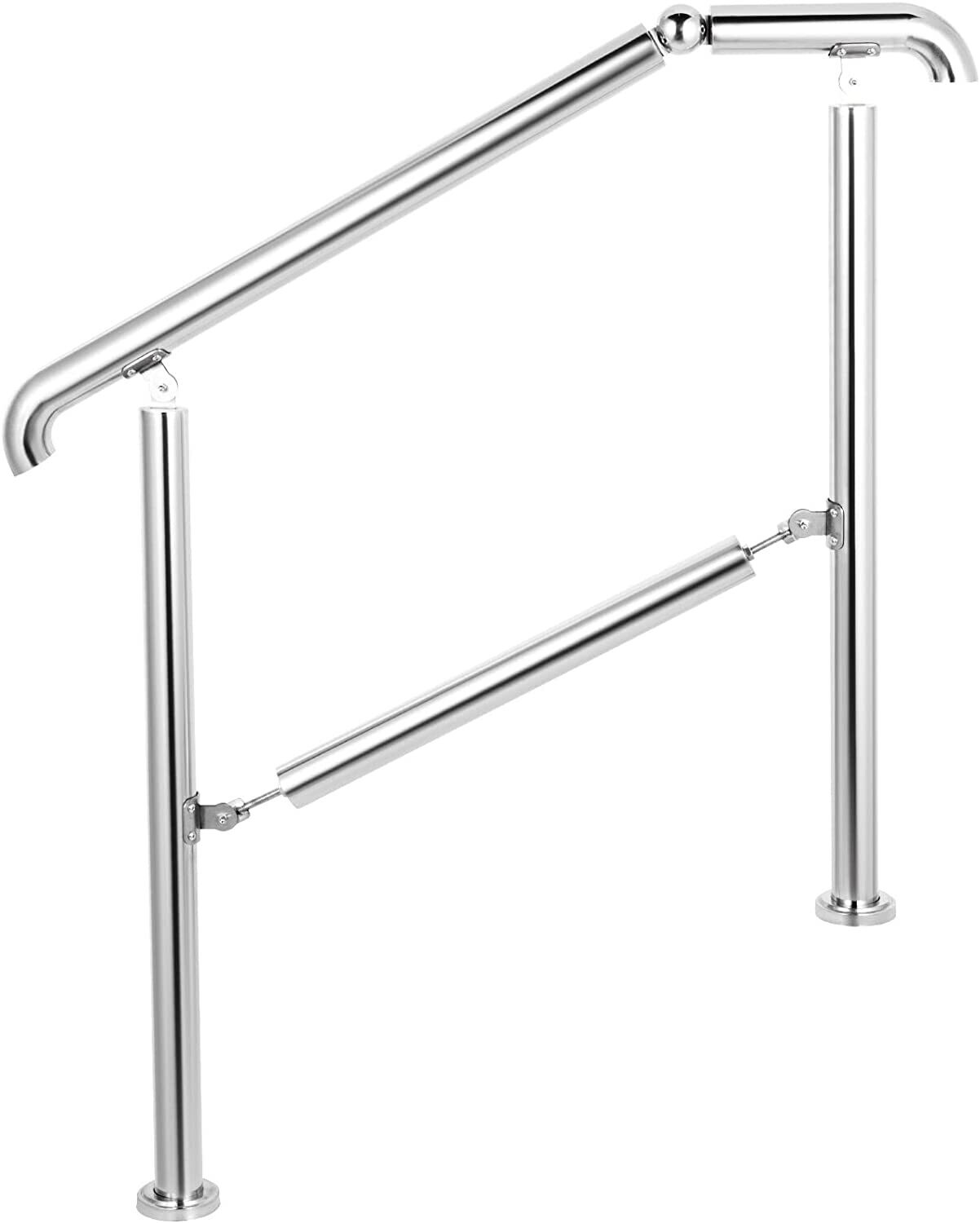 Stair Railing, 5 Steps, House Entrance Handrail Stainless Steel