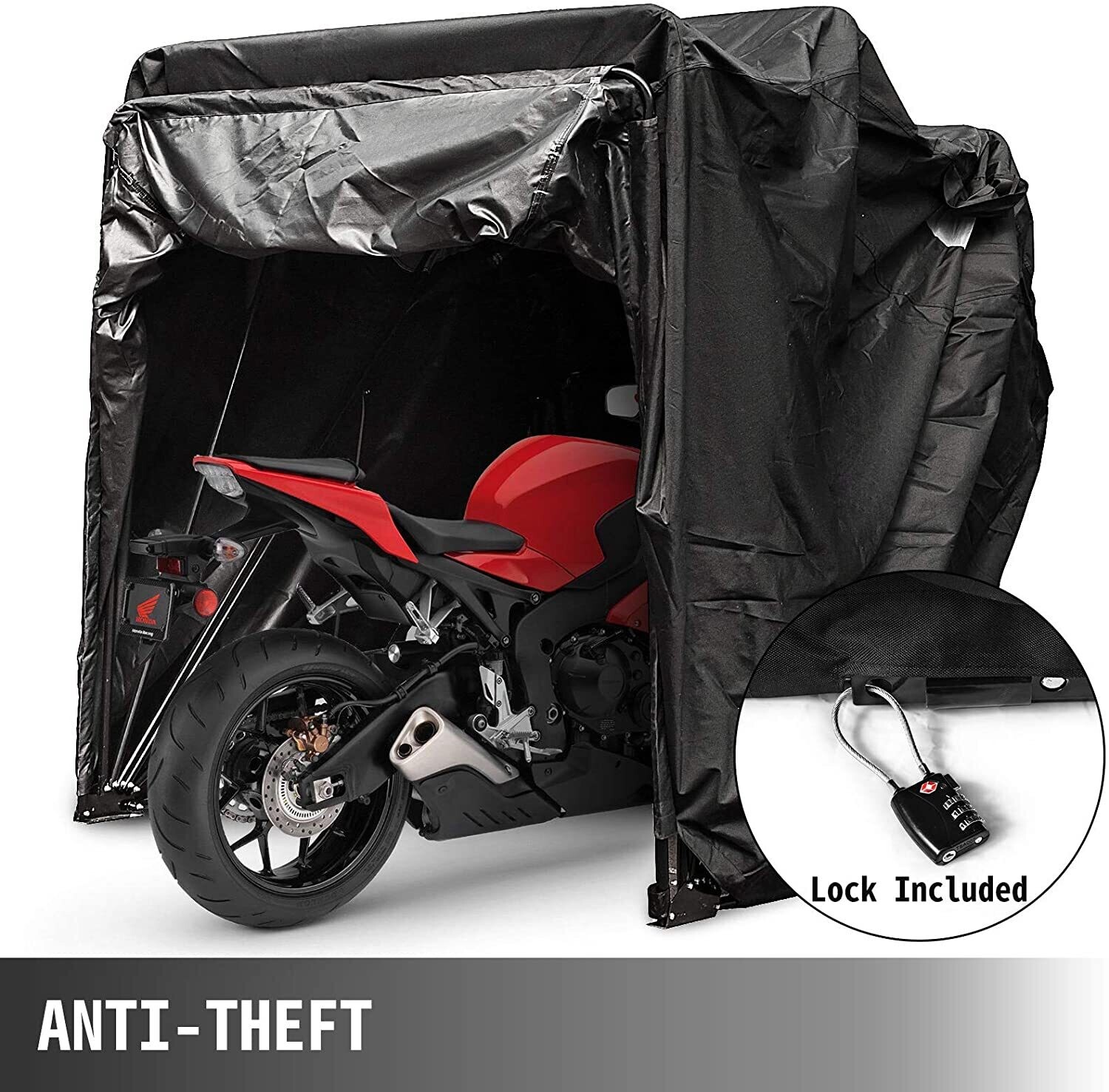 Motorcycle Cover Shelter Storage Waterproof 22mm High