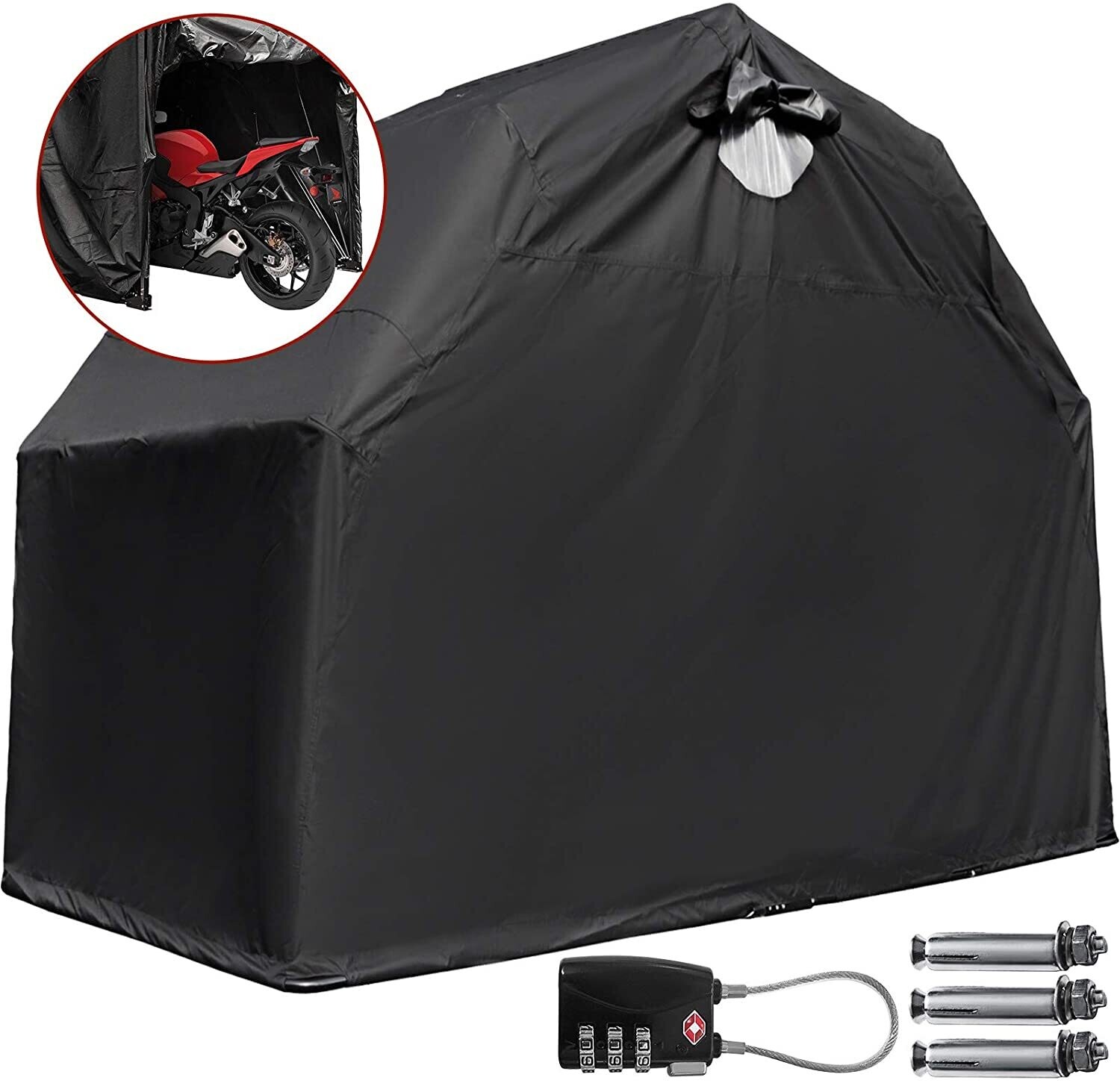 Motorcycle Cover Shelter Storage Waterproof 22mm High