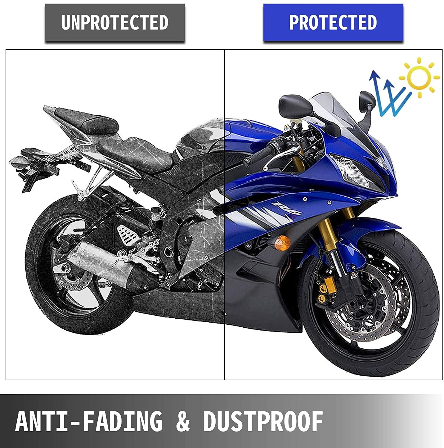 Motorcycle Cover Shelter Storage Waterproof 22mm High
