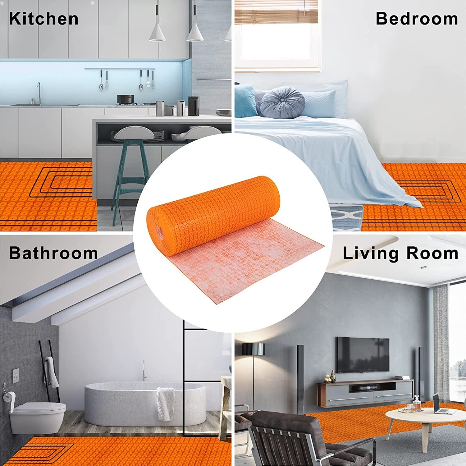 Polyethylene Decoupling Mat 100x1300 cm – 5.5mm Thick Tile Underlayment with 13 m² Coverage, Waterproof Sealing Sheet for Crack Prevention and Sound Insulation
