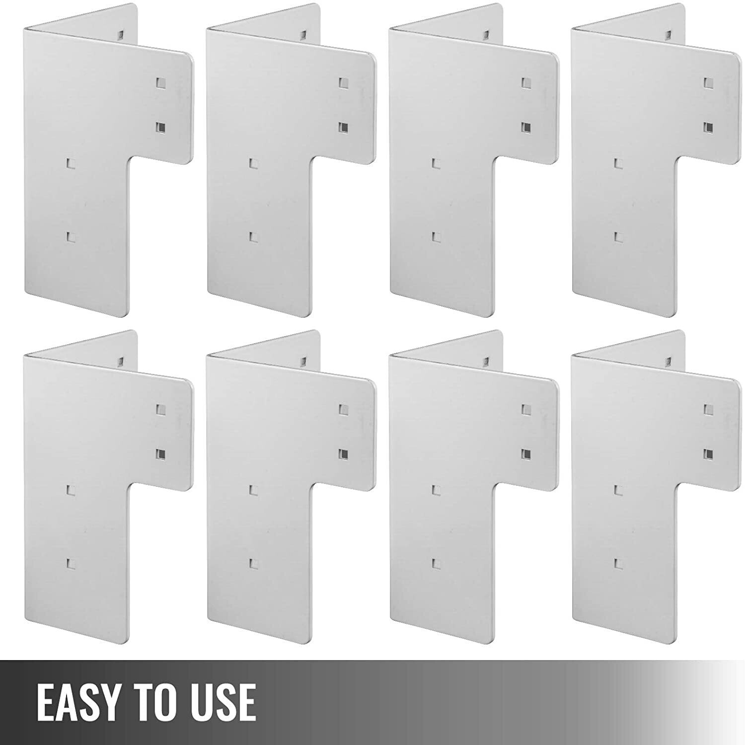 Corner Brackets Pack of 8, Basic Color Angle Connectors for Furniture, Shelving, and Home Repair Projects