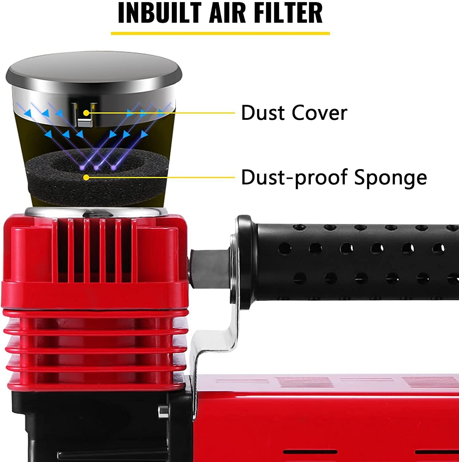 High Pressure Air Pump 12V Portable Compressor for Tires, Inflatables, and Vehicles