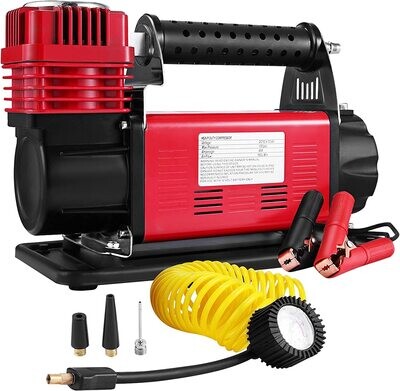 High Pressure Air Pump 12V Portable Compressor for Tires, Inflatables, and Vehicles