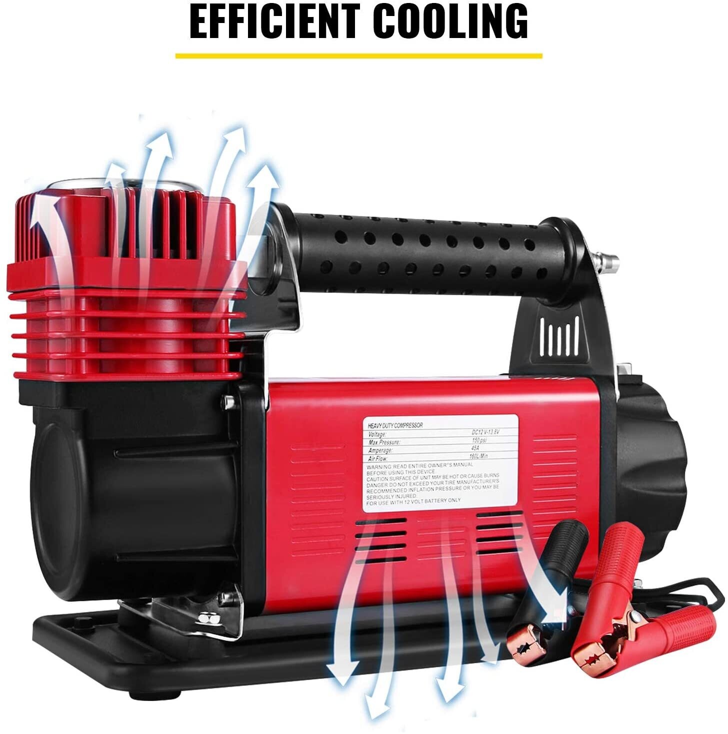 High Pressure Air Pump 12V Portable Compressor for Tires, Inflatables, and Vehicles