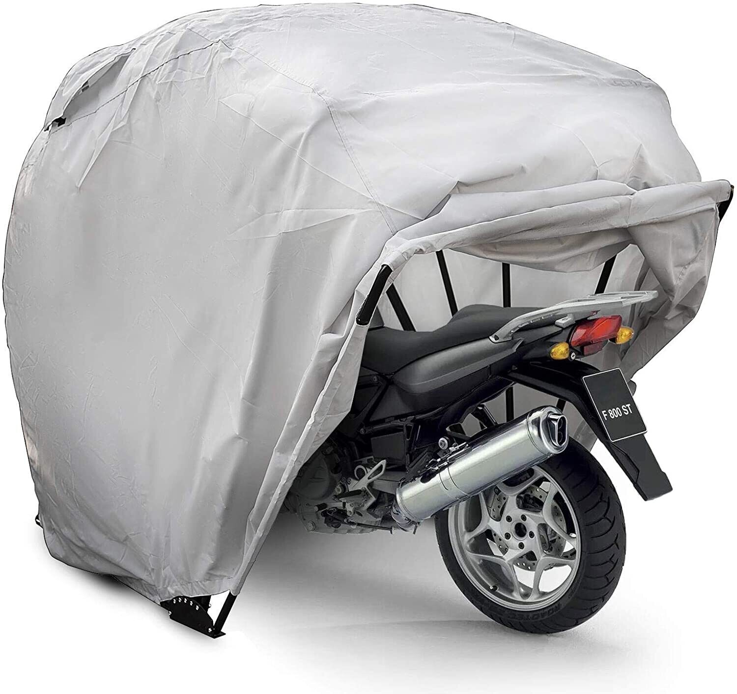 Small Silver Motorcycle Protection Garage Cover