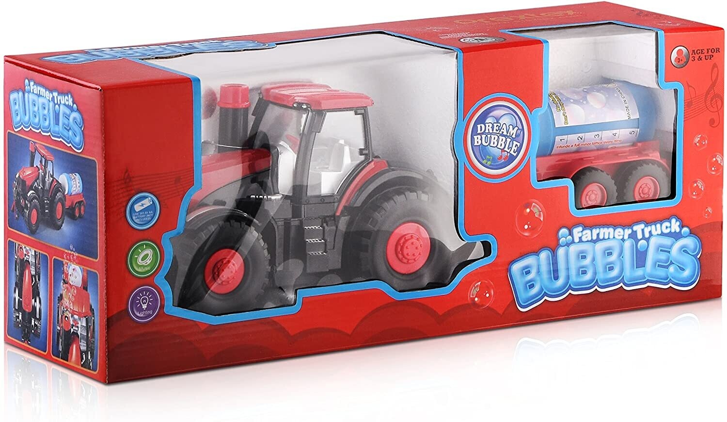 Bump &amp; Go Bubble Blowing Farm – Interactive Toy Farm with Bubble-Making Fun for Kids, Battery-Powered Playset