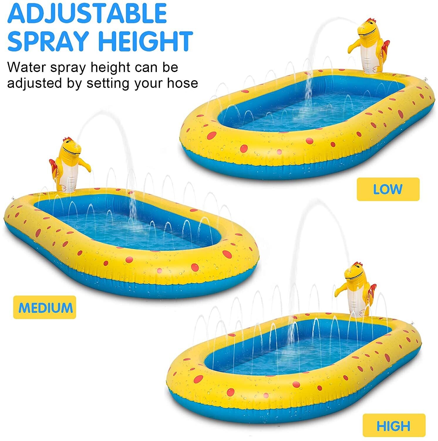 Water Toys Paddling Pool Sprinkler Wading Pool, Splash Pad Sprinkler Infant Swimming Pool for Garden Backyard Fountain Play Water Mat for 3 4 5 6 7+ Kids Boys Girls