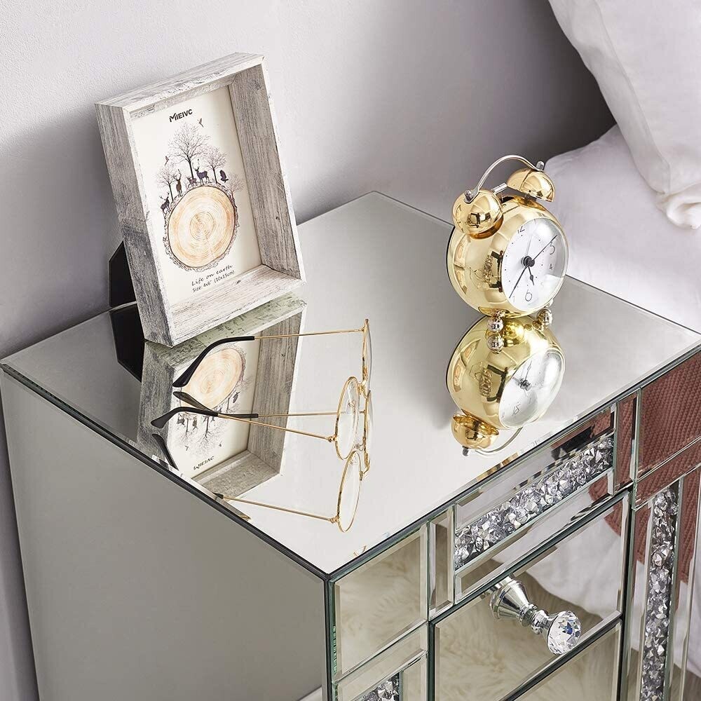 Glass Bedside Cabinet – Elegant Chest of Drawers for Stylish Bedroom Storage