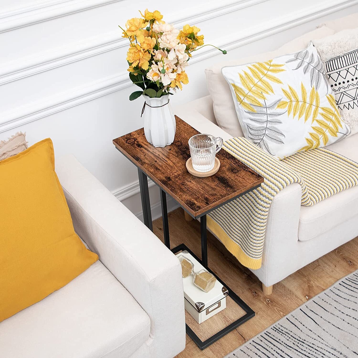 Small Coffee Table with Adjustable Feet