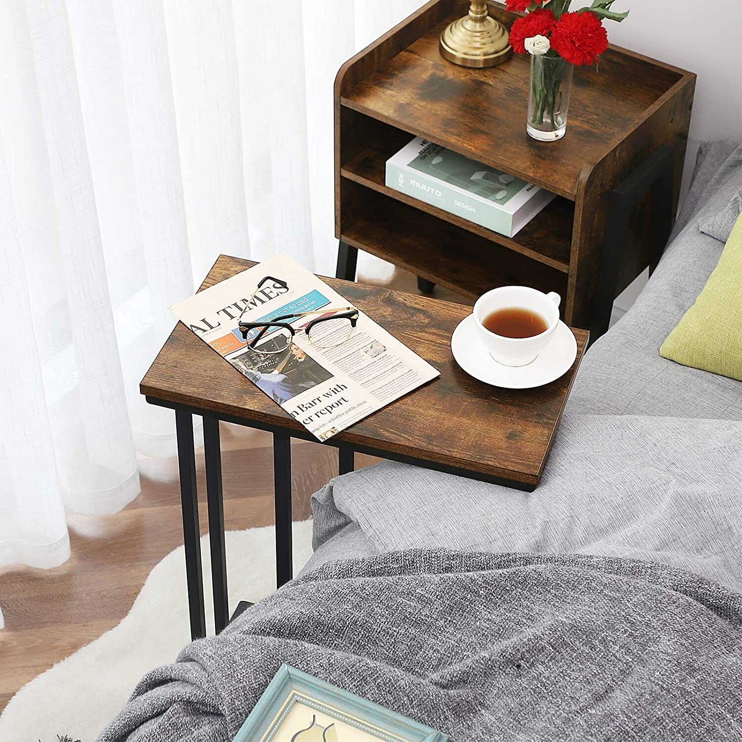 Small Coffee Table with Adjustable Feet