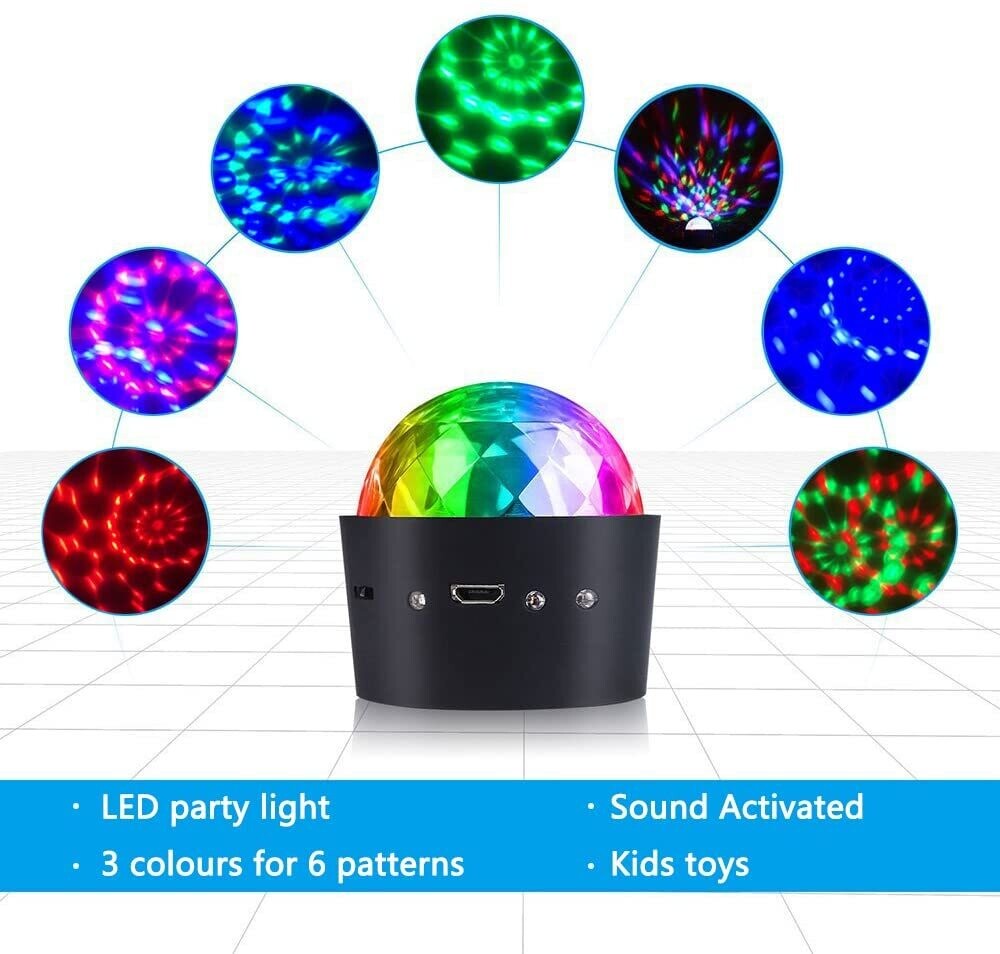 Mini disco ball light, voice control disco party lights