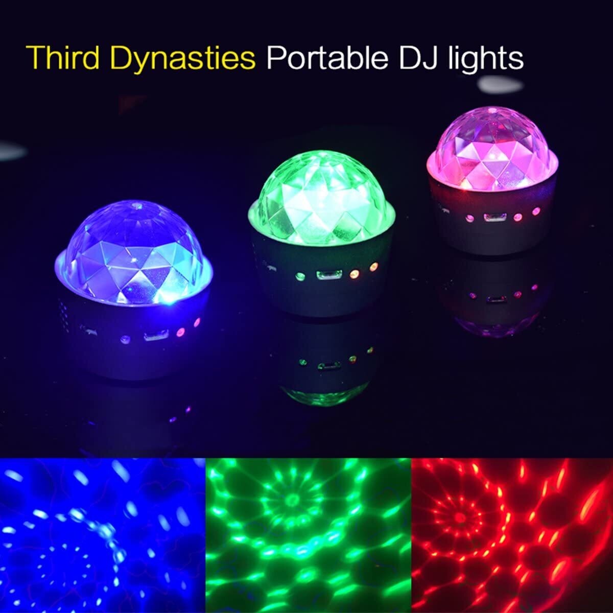 Mini disco ball light, voice control disco party lights