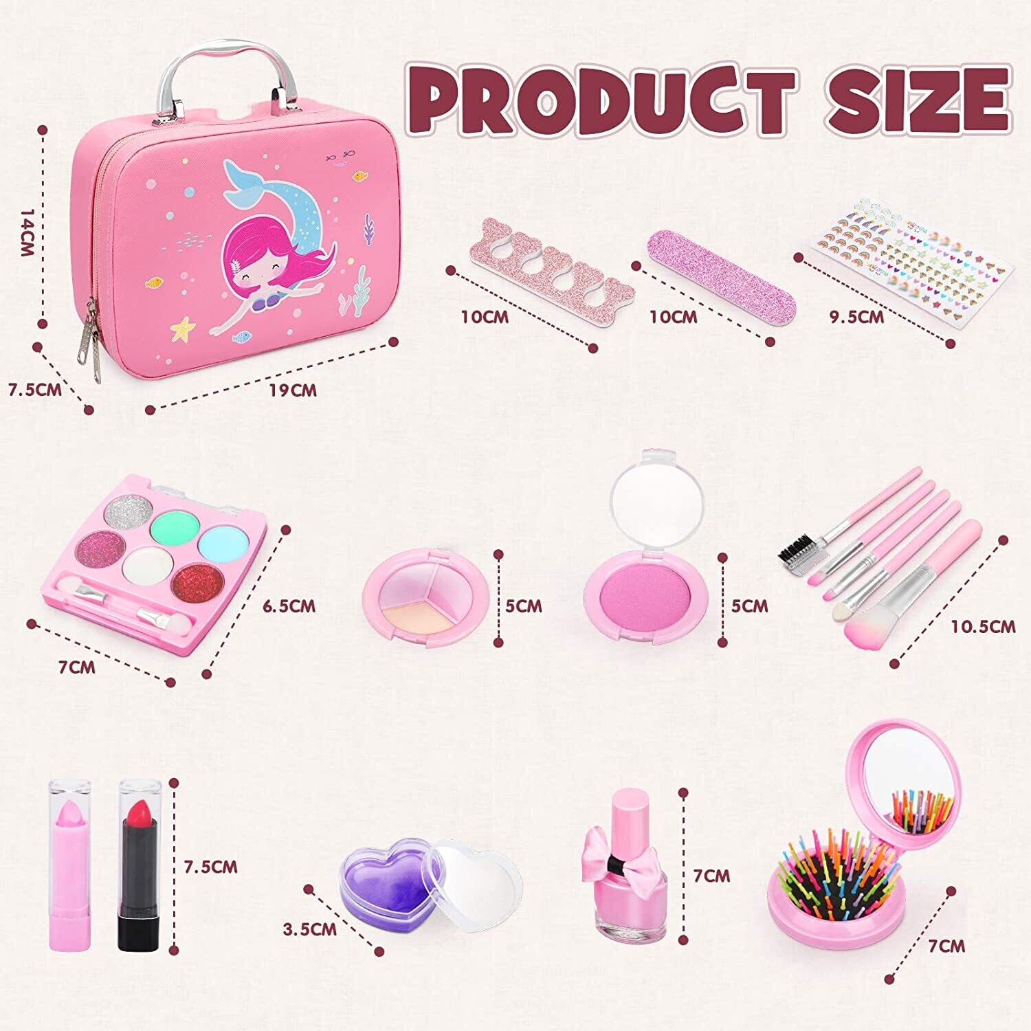 Children&#39;s Washable Make-up Set for Girls, Safe Toy Make-up Kit