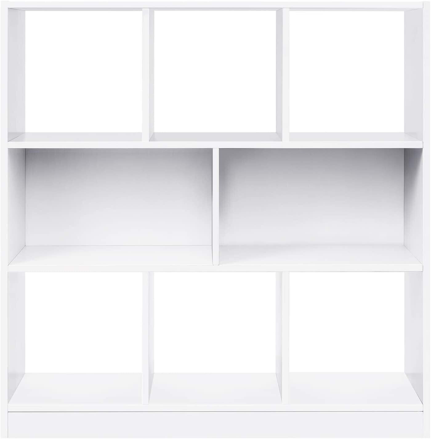 Wooden Bookcase with Open Compartments