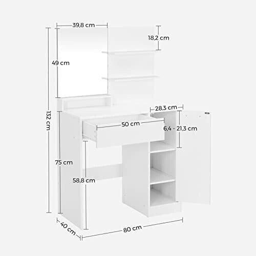 Dressing Table with Mirror and Storage Compartment – Stylish Vanity Desk with Organized Storage for Bedroom or Dressing Room